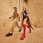 Cotton Everyday Socks Women | Light Brown / Red