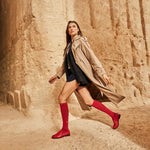 Cotton Everyday Socks Women | Red / Light Grey