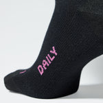 Merino Everyday Socks Women | Black / Fuchsia