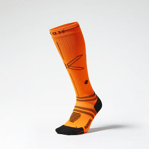 Running Socks Men | Orange Fluo / Black